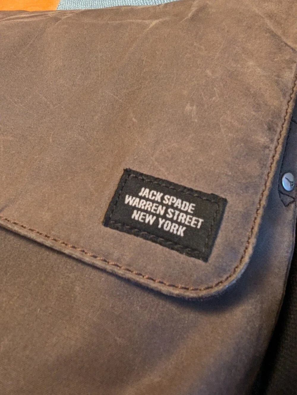 Vintage Jack Spade Waxed Canvas Industrial Field Bag Messenger Crossbody Khaki